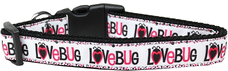 Love Bug Nylon Dog Collar Medium